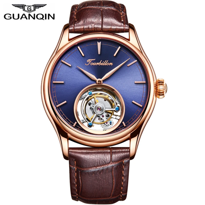 GUANQIN Tourbillon механические часы сапфировые автоматические мужские
