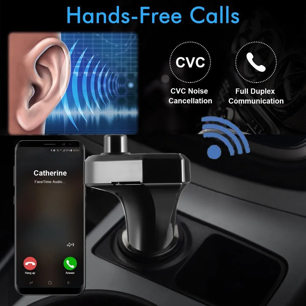 Bluetooth автомобильный комплект fm-передатчик беспроводной радио адаптер usbпередатчики два Usb порта зарядное устройство MP3-плеер D2