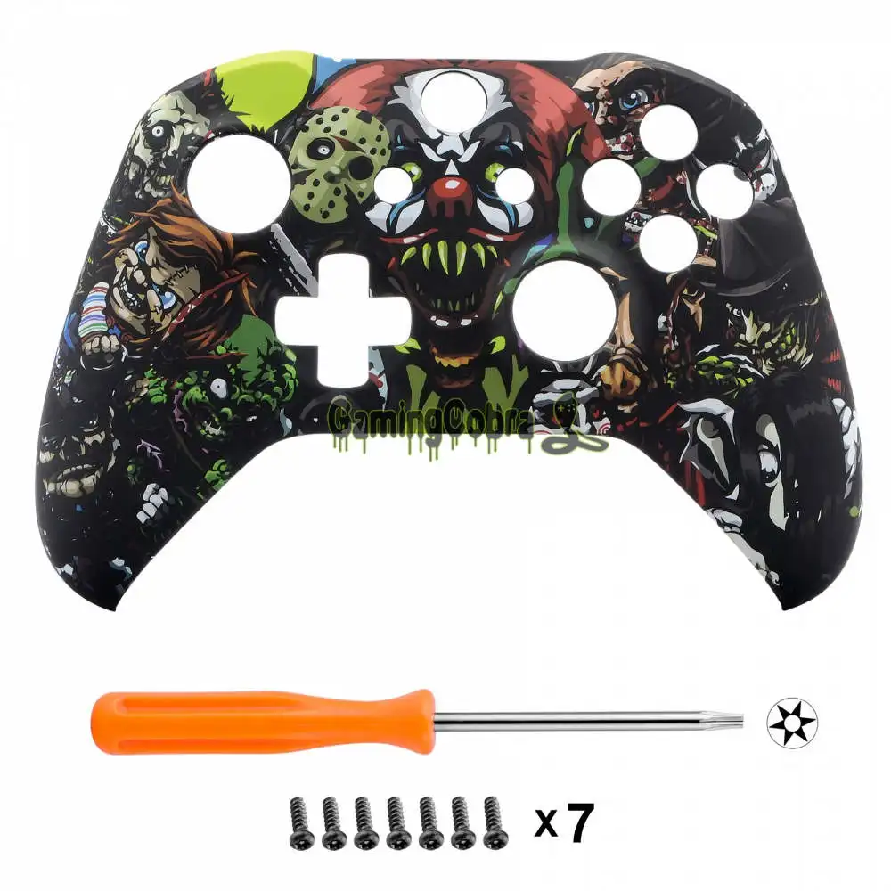 Пользовательские узорные мягкие сенсорные запасные части передняя оболочка для Xbox One X& One S модель контроллера 1708 - Цвет: Scary Party