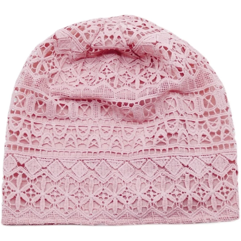Women hats spring summer thin bonnets for women designer lace flower skullies headscarf hat autumn latest turban beanies fashion - 6