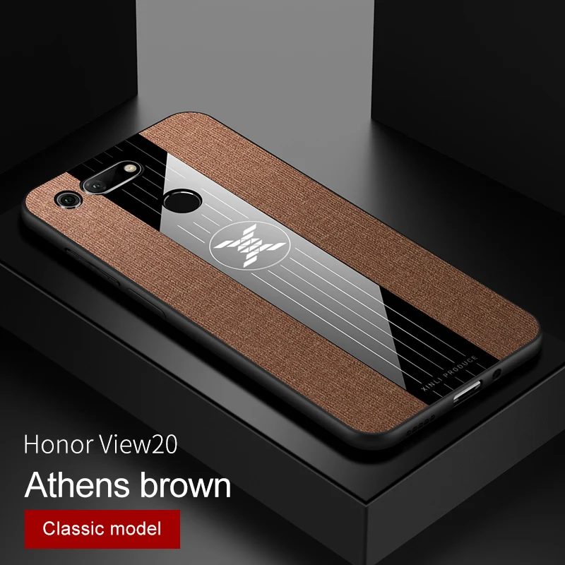 Brown No Ring Для huawei Honor View 20 Чехол-кольцо держатель Ткань Твердый чехол Мягкая Рамка тканевый чехол для телефона для huawei Honor View 20 V20 - Цвет: Brown No Ring