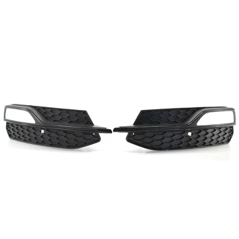 

Fits for Audi A3 S3 S-Line 2013-2016 Pair Bumper Fog Light Grille w/ Black Trim Grill