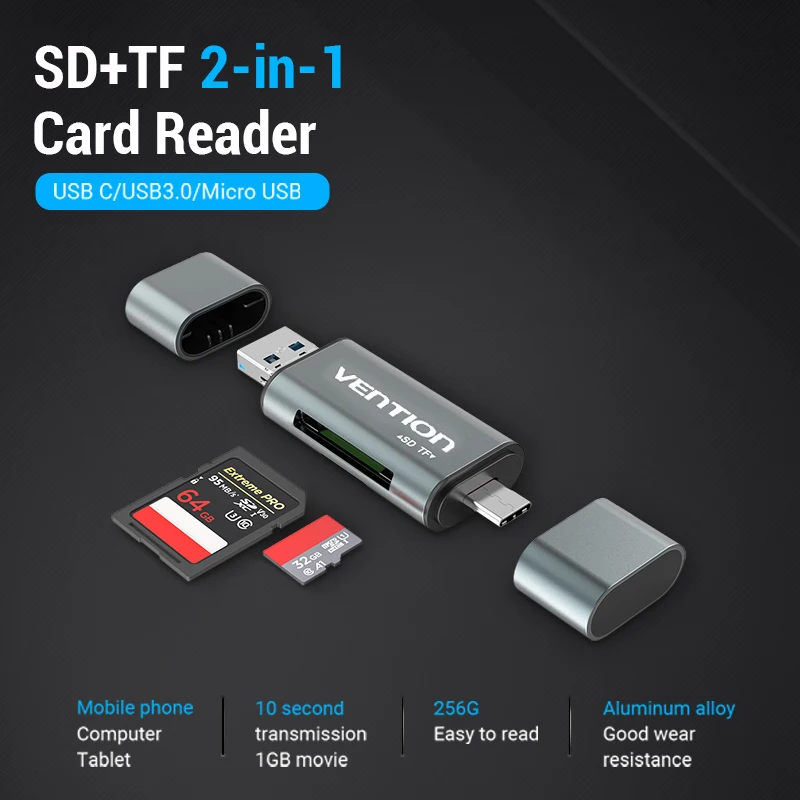Vention SD Card Reader карта памяти картридер Micro USB 2.0 карт ридер Мини TF OTG Картридер для