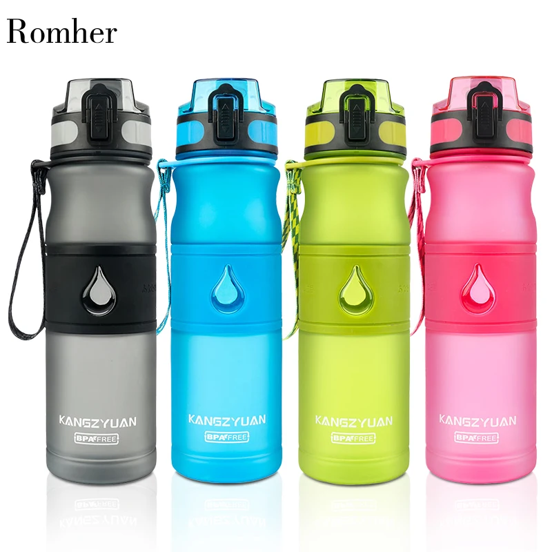 

Romher Water Bottle Plastic Sport Bpa Free 530ML With Tea Infuser Gourde Direct Drinking Shaker Bottle Climbing Bottle For Water