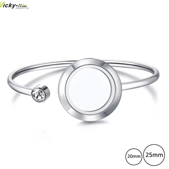 

20mm 25mm Magnet Can Wiggle Up and Down Floating Locket Stainless Steel Living Locket Bracelet (Dropship)