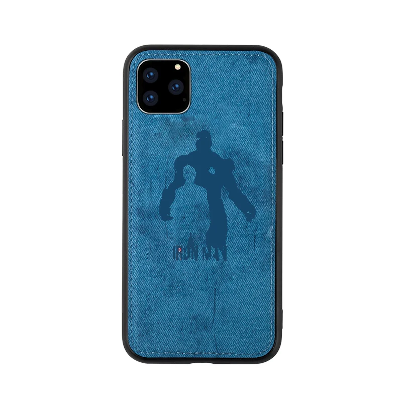 R-BLUE Джинсовая текстура дизайн анти-отпечаток руки чехол из ТПУ для Apple iphone 11 11pro max чехол x xr xs max чехол s для iphone 6 6s 7 8 plus чехол - Цвет: R-BLUE