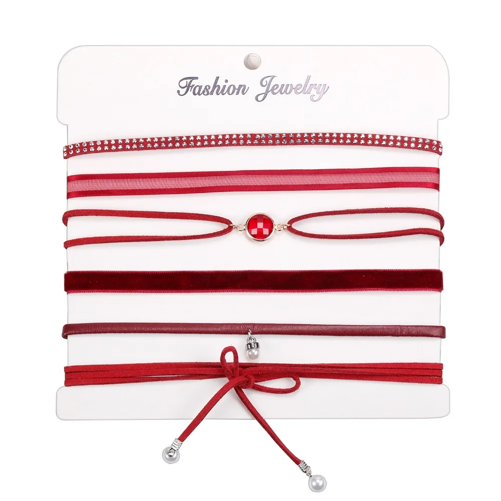 Flower Choker Necklaces Set (6)