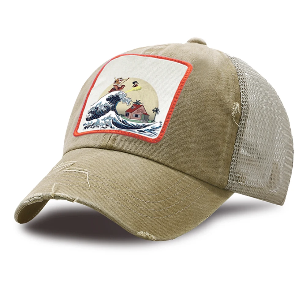 

Dragon Ball Z Golf Cap Japan Anime Snapback Hat Sports Breathable Mesh Trucker Hats Cotton Outdoor Casual Unisex Baseball Caps