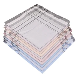 Lot de 10 mouchoirs pour hommes, assortis, doux, Plaid, carré, 38x38cm 