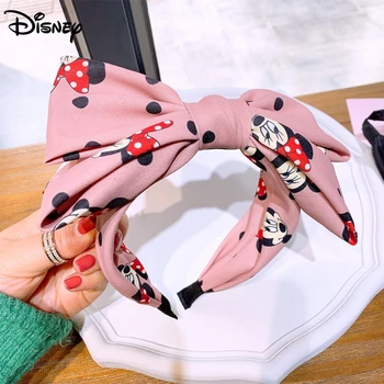 

2020 Disney Mickey Mouse Hair Hoop Women Accessories Cute Sweet Big Bowknot Headband Fashion Head Buckle For Chileren Girls Gift