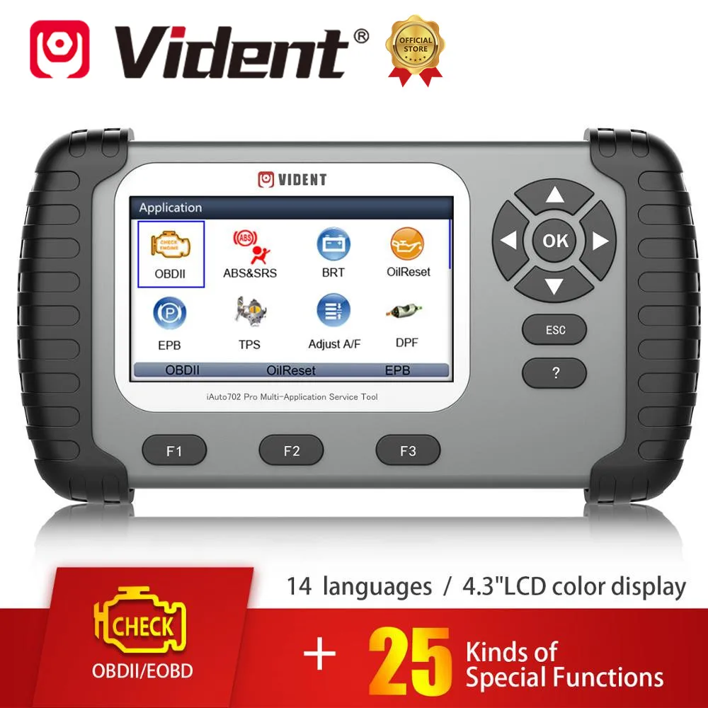 VIDENT iAuto702 Pro 702Pro OBD2 автомобильный сканер ABS SRS DPF Сброс масла TPMS SAS инжектор BRT