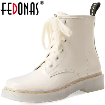 

FEDONAS Sweet Pink Ankle Boots For Girls 2020 Autumn Winter Chunky Platform Heels Shoes Woman Party Wedding Motorcycle Boots