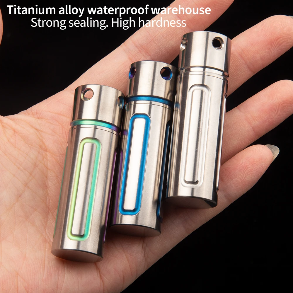 Titanium alloy waterproof storage degree waterproof small medicine bottle portable EDC multifunctional sealed tank