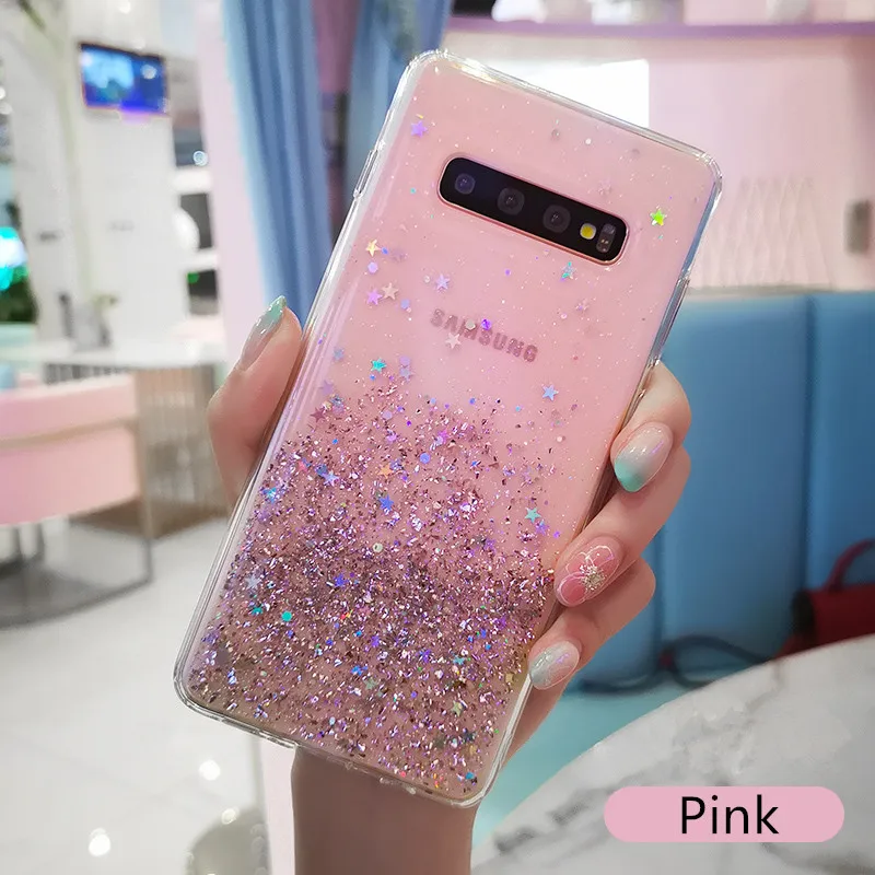 Модный сверкающий блестящий чехол для samsung Galaxy S10 S9 S8 Plus S 10 силиконовый прозрачный