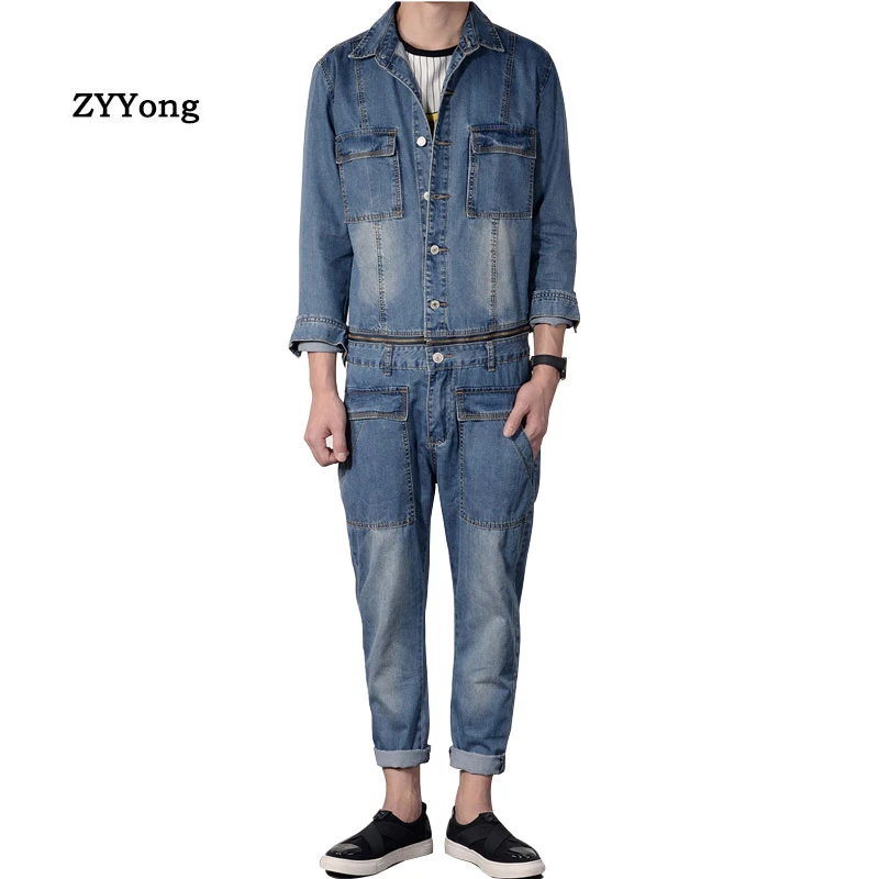 men's denim boiler suit