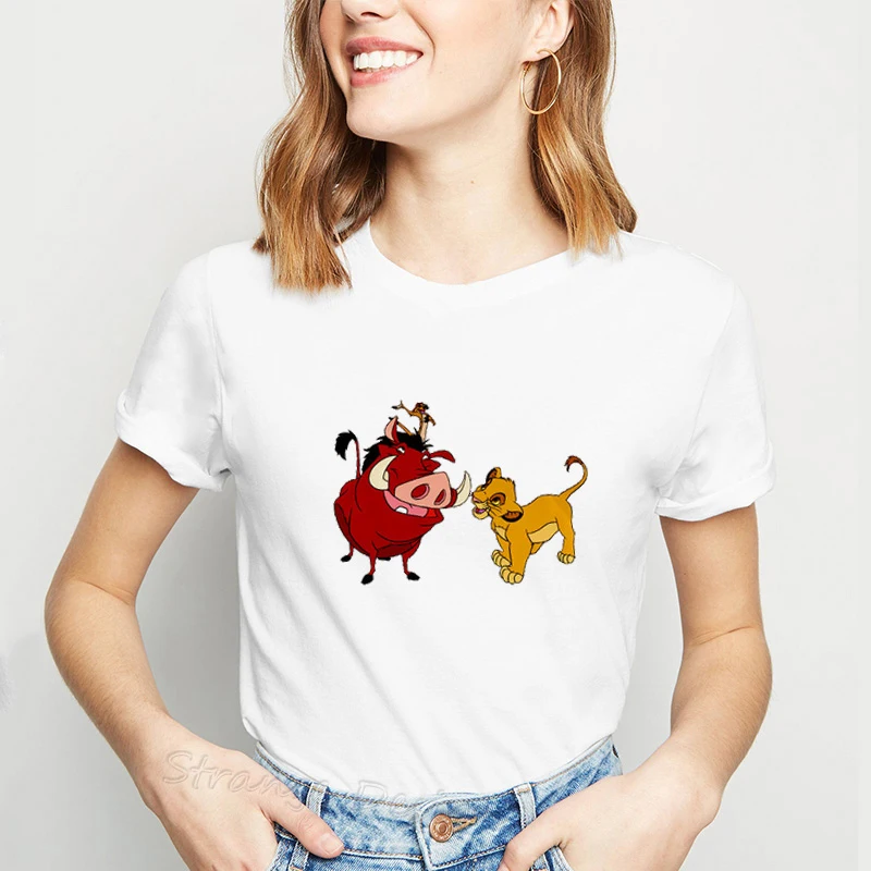 3 Летняя Новинка, повседневная женская футболка HAKUNA, MATATA, Ullzang, Король Лев, Simba, с принтом, Harajuku, одноцветная футболка с коротким рукавом - Цвет: 3