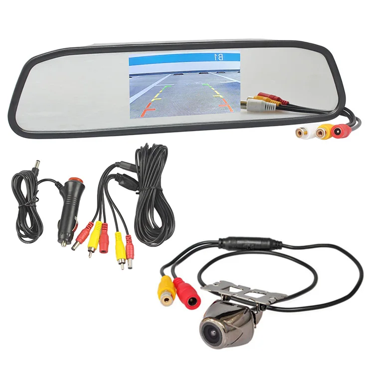 DIYKIT 4," Автомобильный зеркальный монитор заднего вида авто парковка Vedio+ резервная камера заднего вида HD Автомобильная камера заднего вида автомобильное зарядное устройство - Название цвета: 666