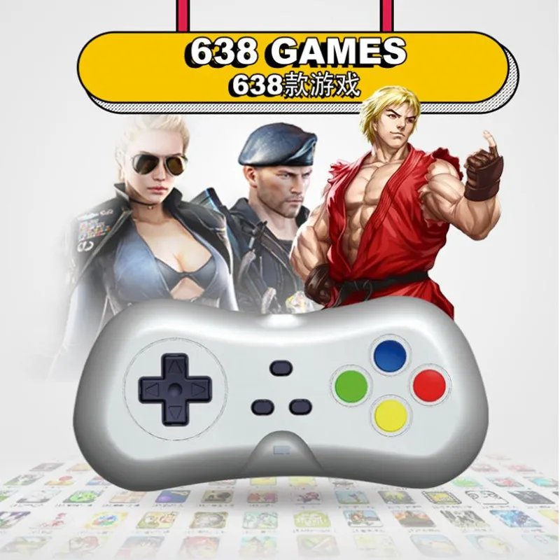 

Игровая мини-консоль Coolbaby, беспроводная, ретро-стиль, 638 встроенных игр