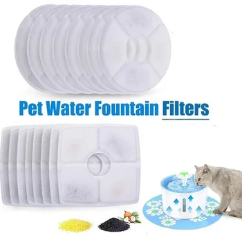 

Replaced Activated Carbon Filter for Cat Water Drinking Fountain Replacement Filters Flower for Pet Dog Round Fountain Dispenser