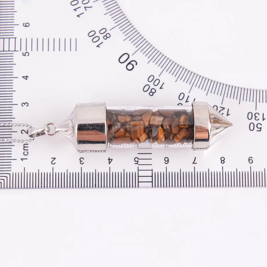 Новинка, 7 Чакра, бутылка желаний, маятник, рейки, натуральный камень, кулон, ожерелье для женщин, мужчин, гадания, амулет, D514B-D523B