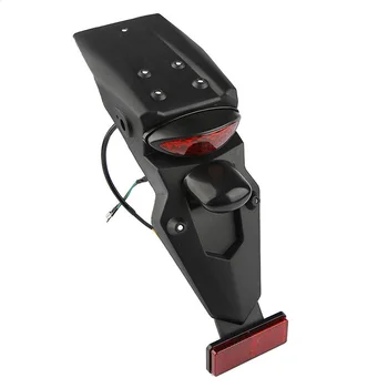 

Motorcycle Black Rear Fender Mud Guard Mount LED Brake Stop Tail Light Universa