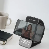 Wireless Charging Phone Holder With 5 0 Speaker Music Player Digital Screen Display Alarm Clock Smart