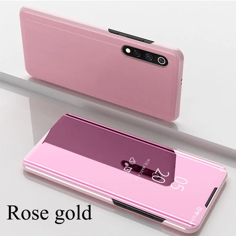 Rose gold Умный флип-чехол mi rror для Xiao mi 9T 8 9 Pro 9SE CC9 8 Lite 8SE CC9E Pocophone F1 чехол для телефона - Цвет: Rose gold