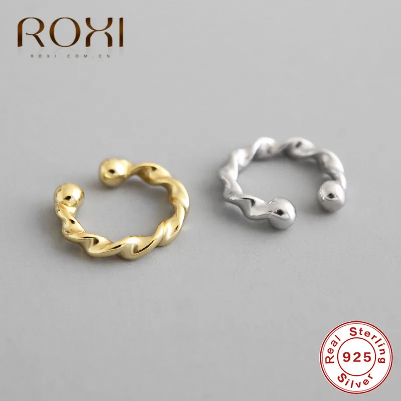 ROXI непроколотое ухо клип простая заколка-цветок на серьги для ушей 925 стерлингового серебра серьги для женщин корейская мода ювелирные изделия