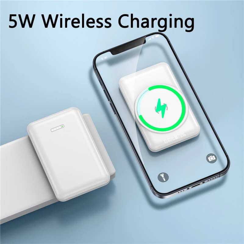 usb c portable charger 15W Magnetic Qi Wireless Charger Power Bank 5000mAh for iPhone 12 Pro Samsung S21 Xiaomi Poverbank 22.5W Fast Charger Powerbank best portable charger for iphone Power Bank