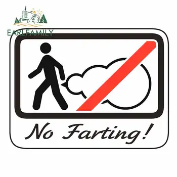 

EARLFAMILY 13cm x 9.8cm for NO FARTING Sign Personality Creative VAN Car Stickers Fashion Car Styling Waterproof Camper Decal