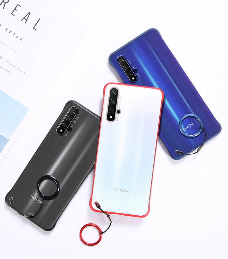 Бескаркасный чехол для huawei Honor 20 Pro, Ультратонкий матовый ПК противоударный чехол для задней панели Honor V20 View 20 с закаленным стеклом