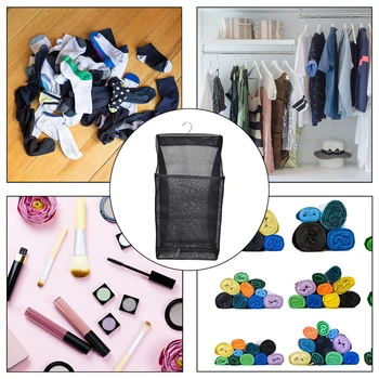 

Hanging Mesh Laundry Hamper Bathroom Hanging Storage Bag Clothes Organizer