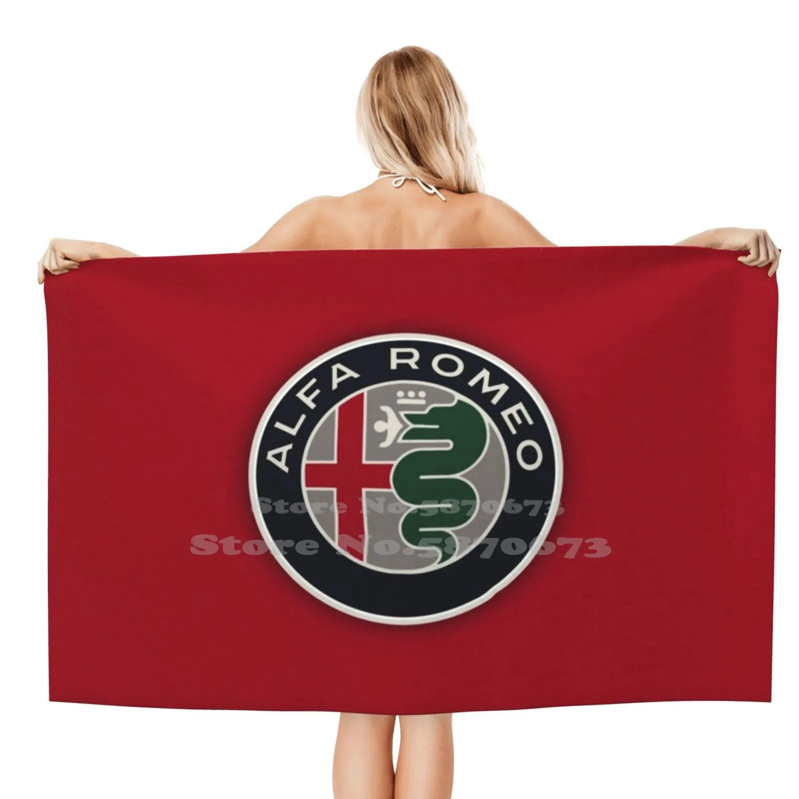 Alfa Romeo Logo Design Stampa Asciugamano Da Spiaggia Asciugamano Da Viaggio Alfa Romeo Alfa Romeo Alfa Logo Alfa Quadrifoglio Giulia Fmd159