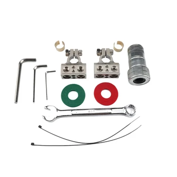 

Gauge AWG Battery Chuck Pile Positive Negative Terminal Clamp Zinc Alloy Connector Pearl Nickel Plating Universal InstallGear