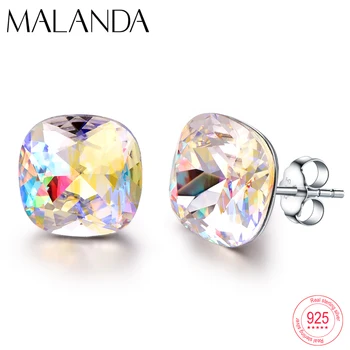 

Austrian Crystal Stud Earrings For Women New Fashion Sterling silver Earrings Piercing Earring Elegant Wedding Jewelry Gift