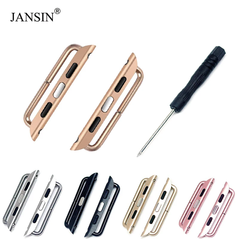 Соединитель JANSIN для Apple Watch band 44 мм 42 40 38 iwatch series 6 SE 5 4 3 адаптер застежки из
