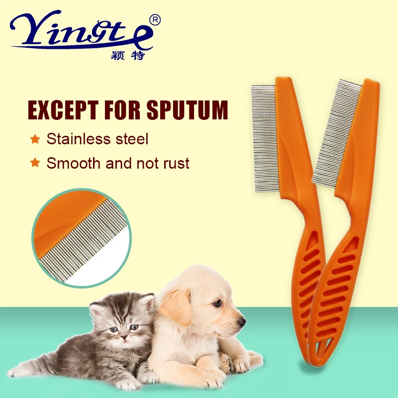 

green pet comb flea comb brush steel comb for dogs cats and grooming silicone pet combing hair cat pet dematting comb grooming