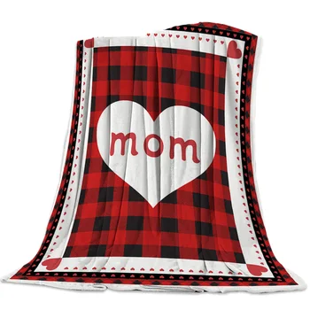 

Mother'S Day Plaid Love Mom Soft Fleece Throw Blanket Blanket Fleece Blanket Sofa/Bed/Plane Travel Plaids Bedding Towel