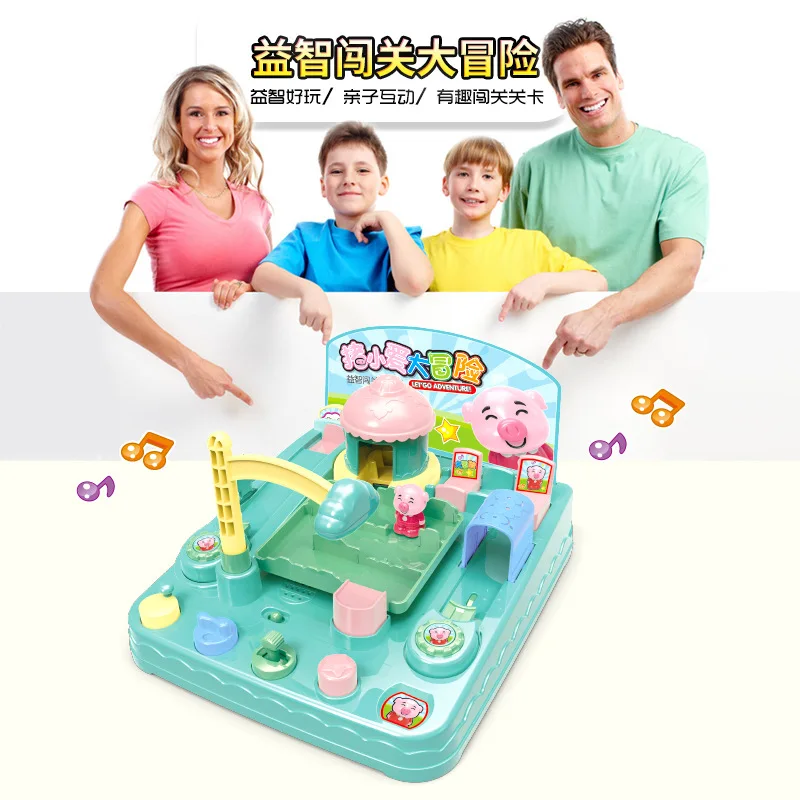 

Long Xiang Pigskin Small Love Adventure Educational Maze Checkpoints Hand Electric Button Popular Toy Music Level Game