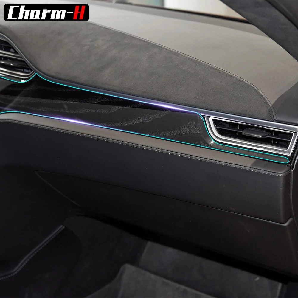 6pcs for Tesla Model S Center Console Dashboard Wrap Protector TPU Transparent Protecion Film Sticker Interior Accessories