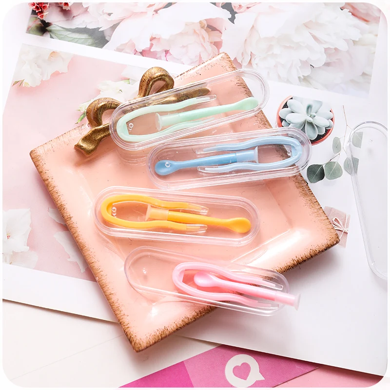 Color Contact Lens Case Box Tweezers And Suction Stick For Eyes Care
