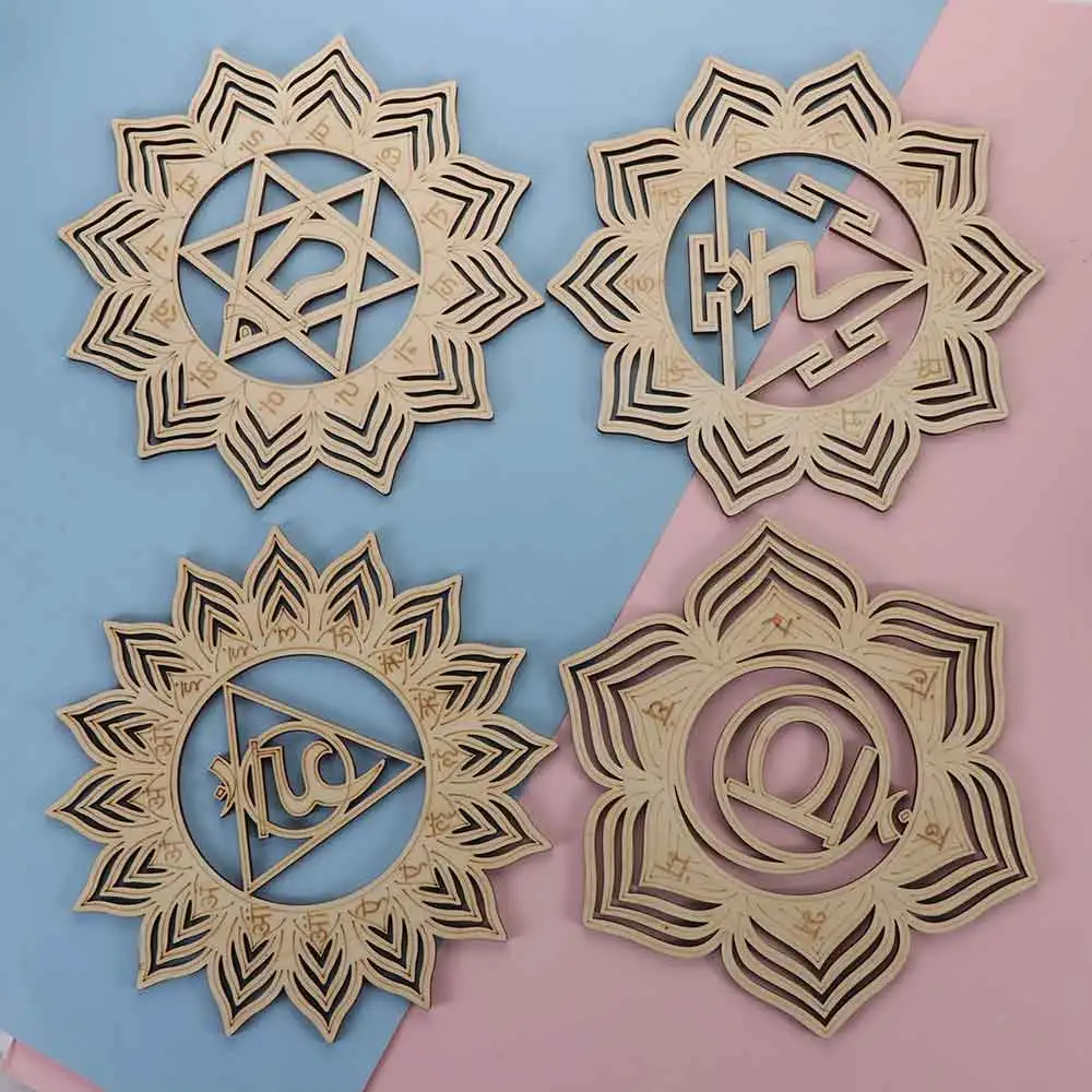 Wooden Wall Sign Flower Of Life Shape Coaster