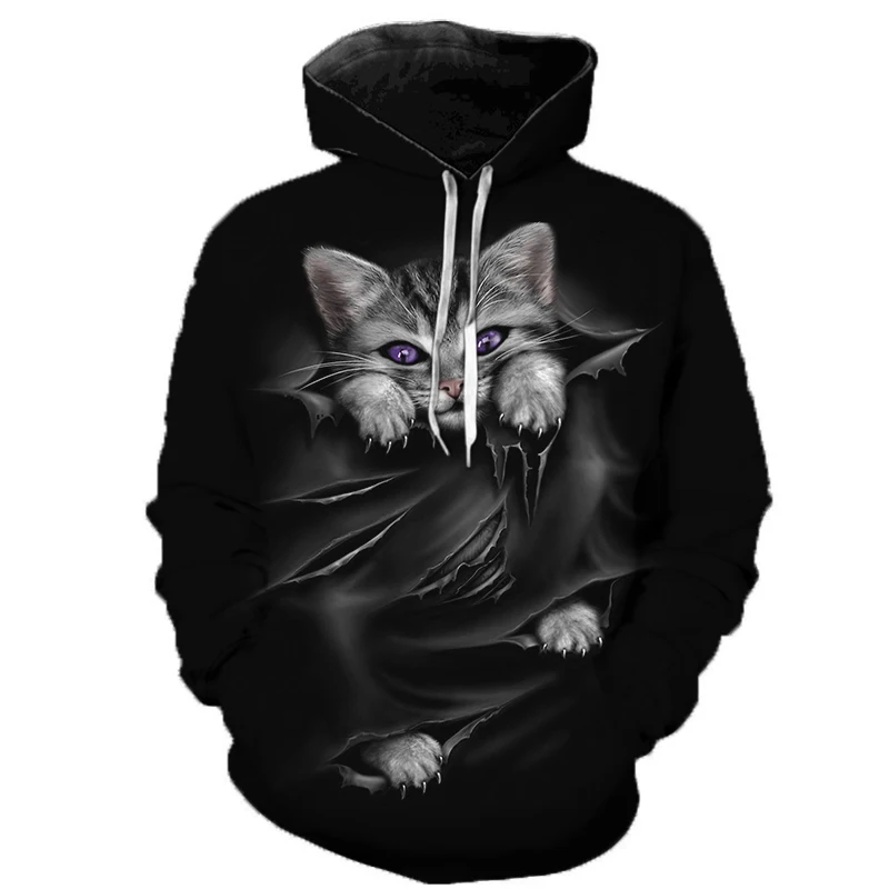 

Funny Cat Animal 3D Printed Hoodie Sweatshirts Men Women Harajuku Wolf Design Pullover Tops Casual Streetwear Oversized Hoodies