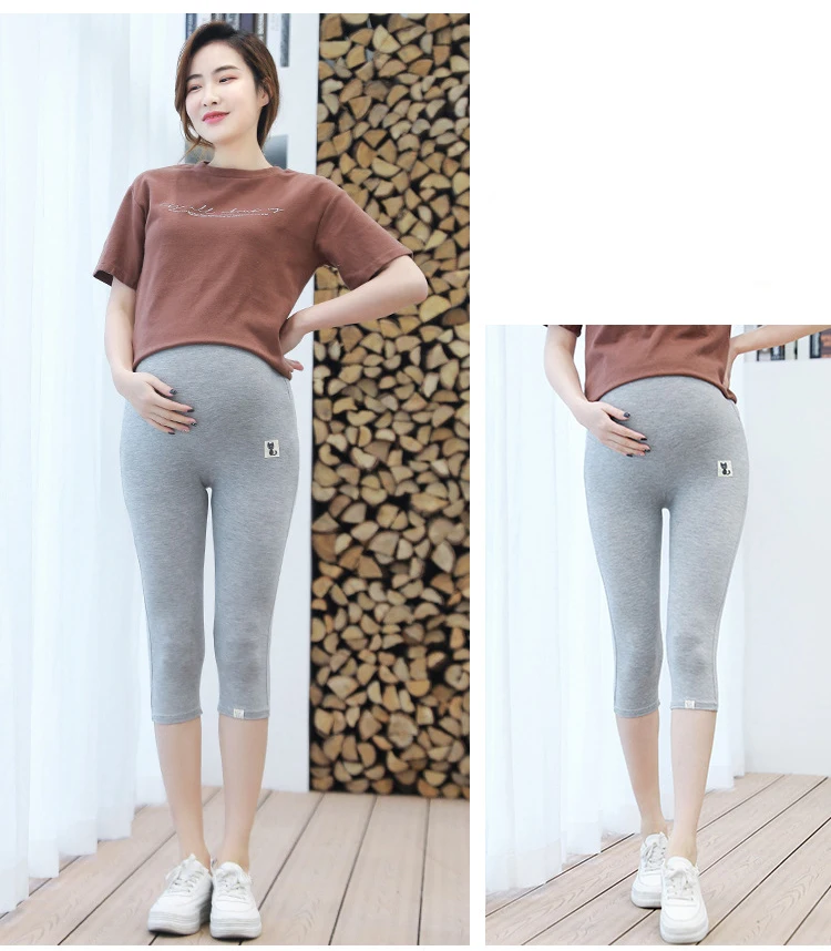 Summer Maternity Leggings High Waist Pregnancy Belly Pants Trousers Clothing for Pregnant Women Pants Clothes L- 4XL Plus Szie