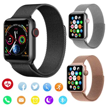 

Stainless Steel Smart Watch Message Reminder Handsfree Call Heart Rate Monitor For Smartphones iOS iPhone Android Samsung S10 S9