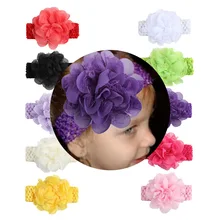 Amazon алиэкспресс Лидер продаж стиль младенческой моды шифоновый кружевной цветок повязка для волос Европа и Америка детская лента для волос 2
