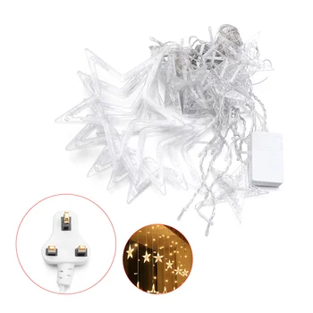 

1Set 138 LED Twinkle Star String Light Lamp UK/US Plug Christmas Curtain Fairy Lights Party Lighting Wedding Decor