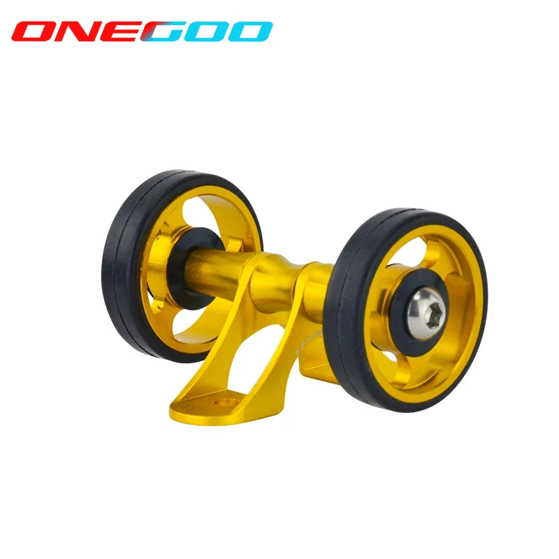 ONEGOO Easy Wheel For Brompton Folding Bike Sliding Fender Wheel Lightweight Aluminum Alloy Single Double Set 4Color bike wheelset,bicycle auxiliary wheels