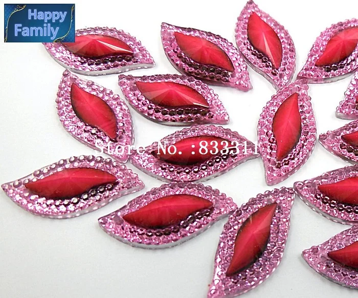 rose red S форма смолы 12x23 мм 2 отверстия Flatback для шитья одежды камни и кристаллы Diy пришить костюмы аксессуары ремесла - Цвет: rose red