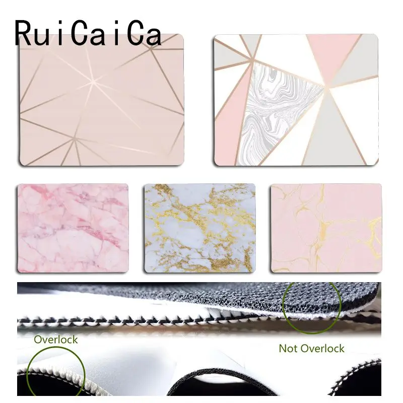 RuiCaiCa нескользящий ПК классный розовый золотой мраморный коврик для клавиатуры Ноутбук игровой Размер коврика для компьютерной мыши для 18x22 см 25x29 см резиновые коврики для мыши